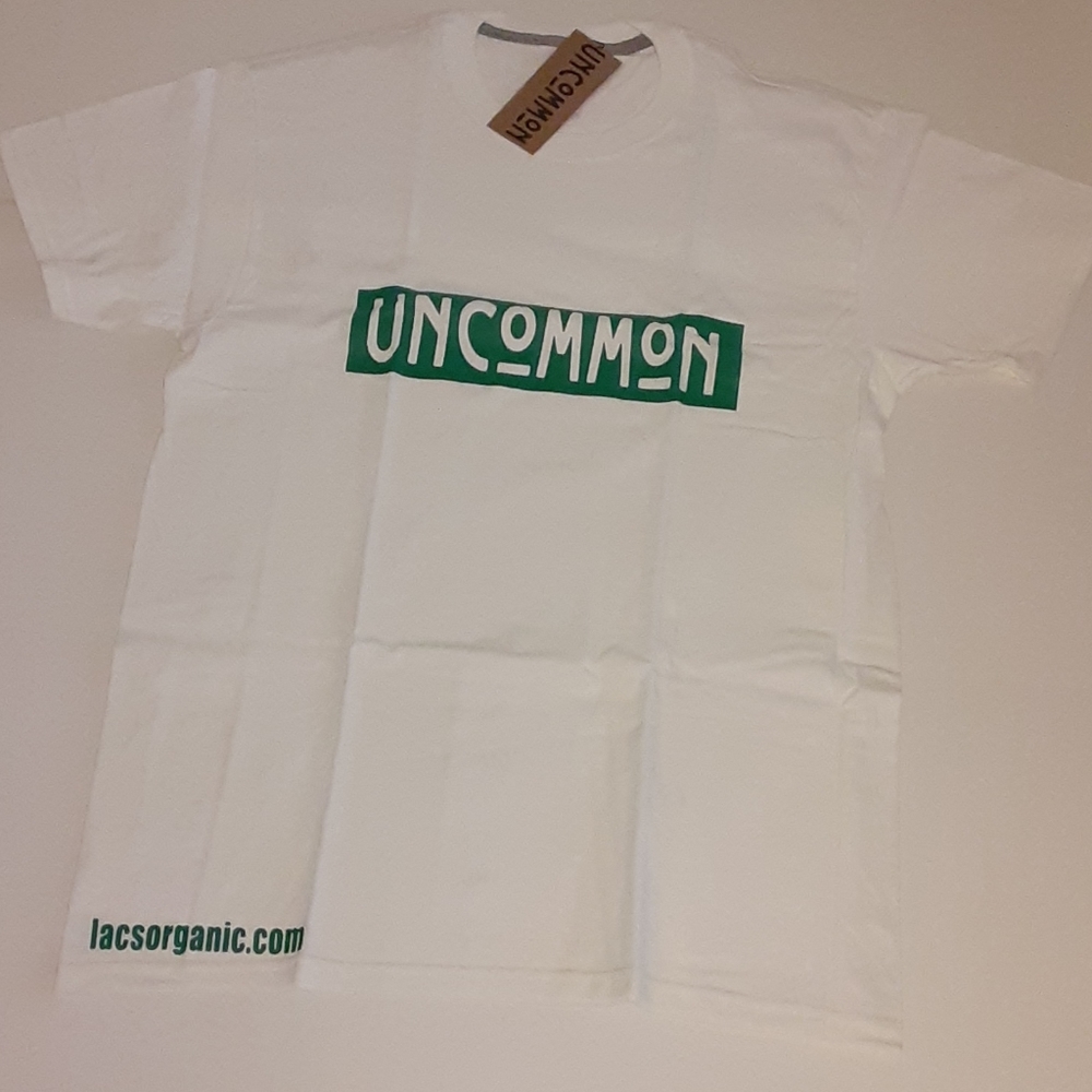 White and Green UNCoMMoN Brand T-Shirt